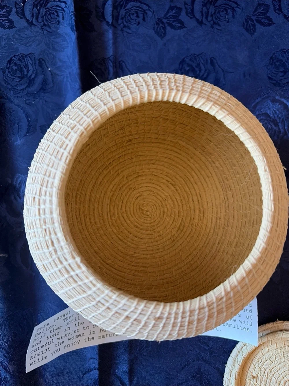 Hand-Woven Maya Indian Jippi-Joppa Leaf Basket From Belize